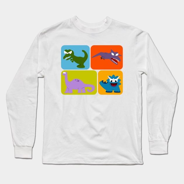 Dinosaur Team Long Sleeve T-Shirt by soniapascual